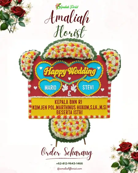 Papan Bunga Pernikahan Mas